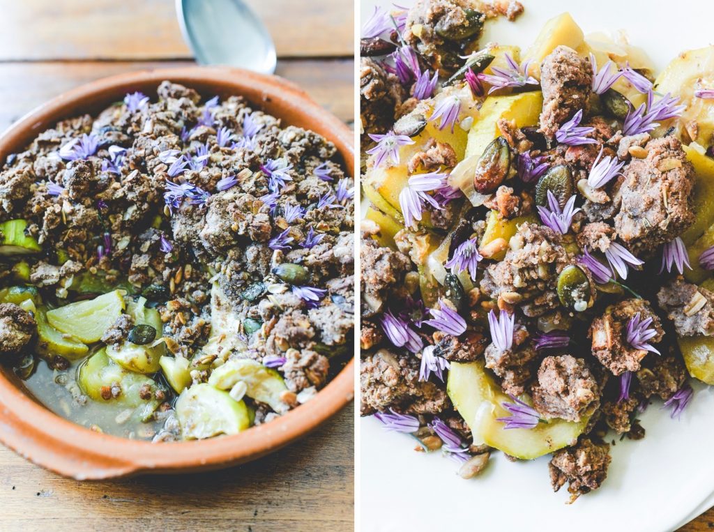 … Aime le crumble, tous les crumbles… et celui à la courgette et aux graines de tournesol